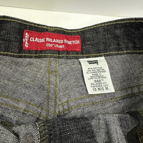 Levi’s 550 Relaxed Stretch Tapered Leg Jeans - Size 10 M (Misses) Black Wash - Picture 5 of 6